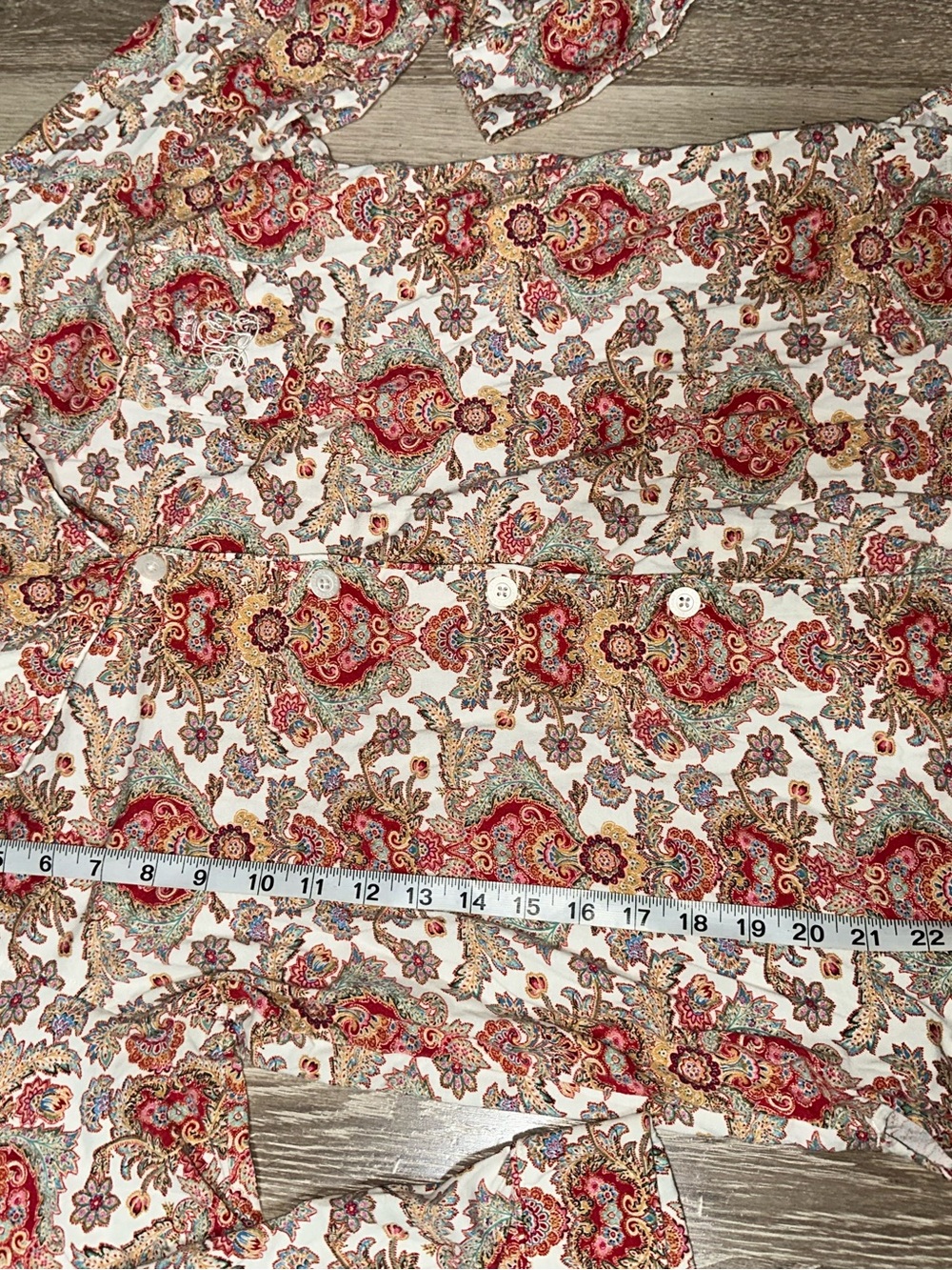 Lauren Ralph Lauren Paisley Pajama Set with Monogram Stitching Size Large - Picture 10 of 13